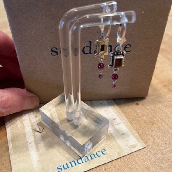 Sundance Red Garnet Sterling Silver Earrings – new in box - Picture 3 of 4